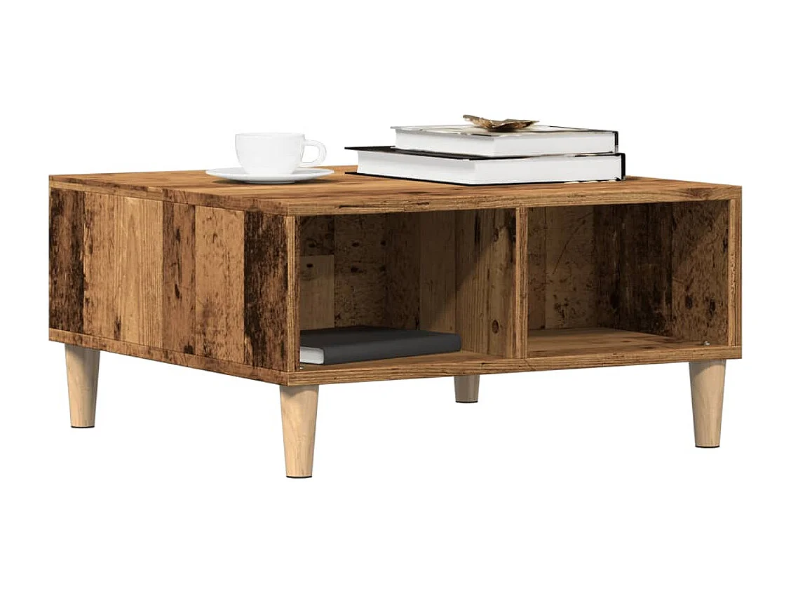 Table basse vieux bois 60x60x30 cm bois d'ingénierie