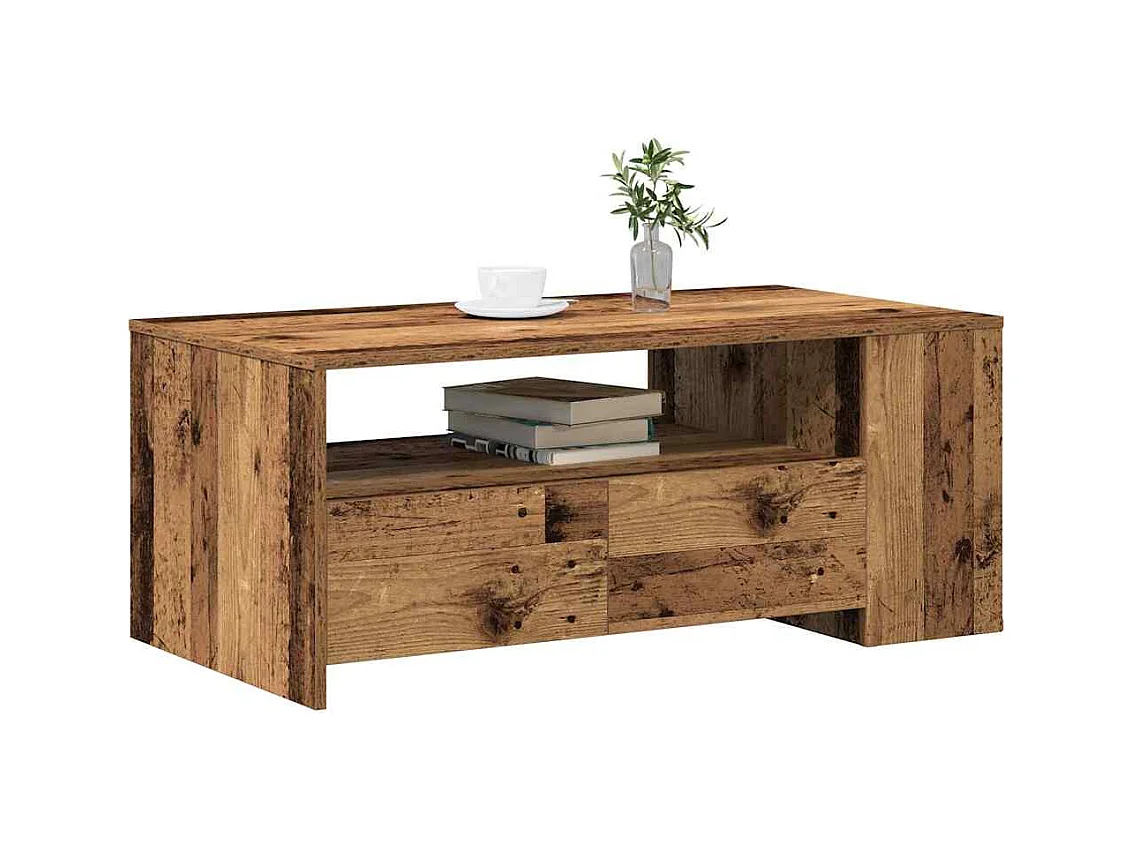 Table basse Bois ancien 102 x 55 x 43.5 cm Bois d'ingénierie