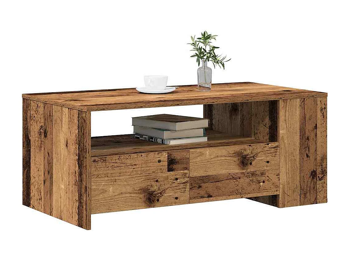 Table basse Bois ancien 102 x 55 x 43.5 cm Bois d'ingénierie