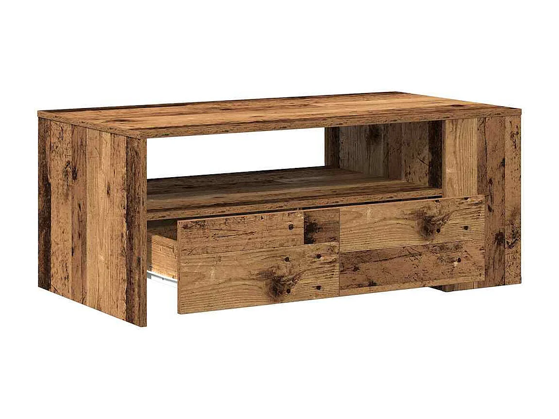 Table basse Bois ancien 102 x 55 x 43.5 cm Bois d'ingénierie