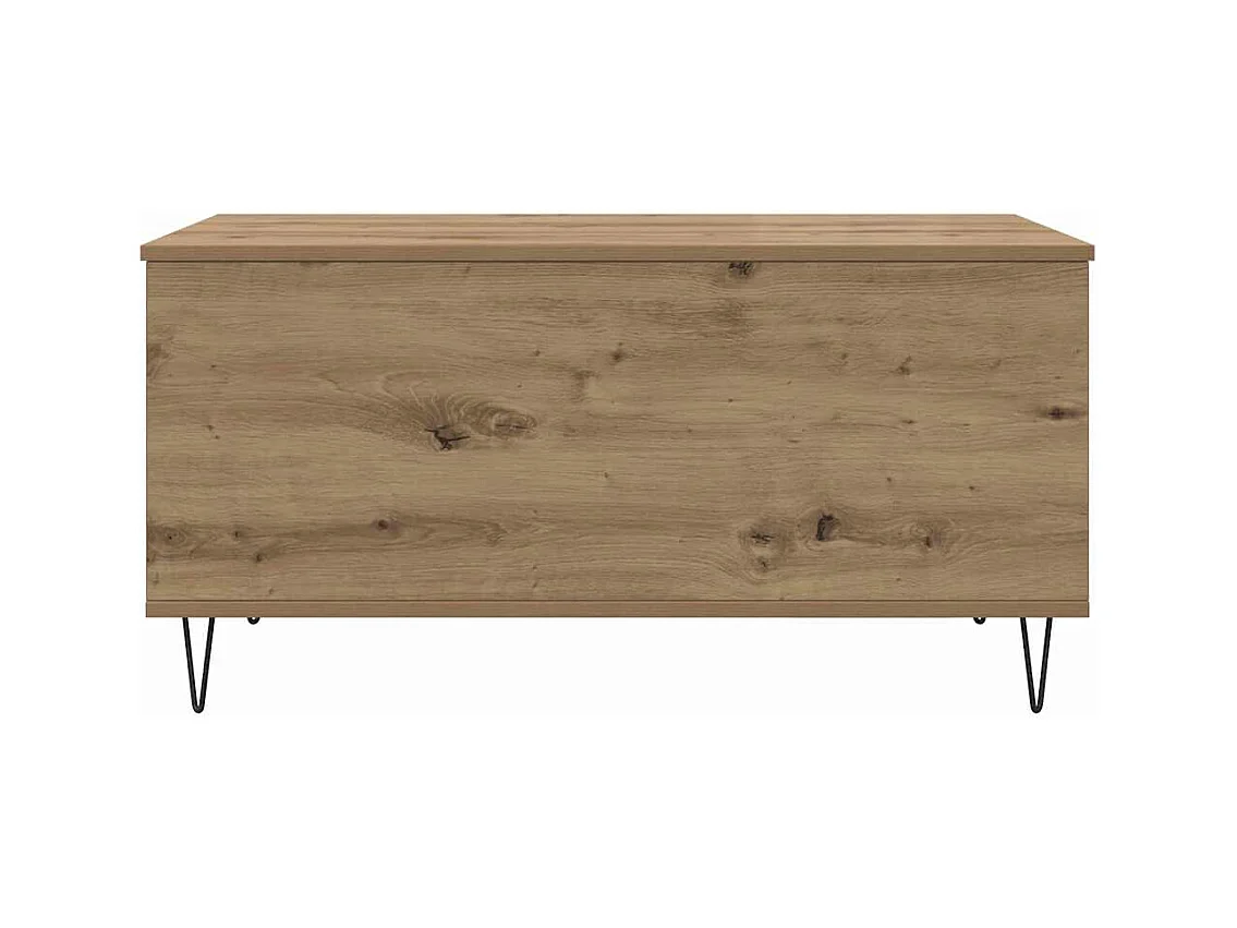 Table basse chêne artisanal 90 x 44.5 x 45 cm Bois d'ingénierie