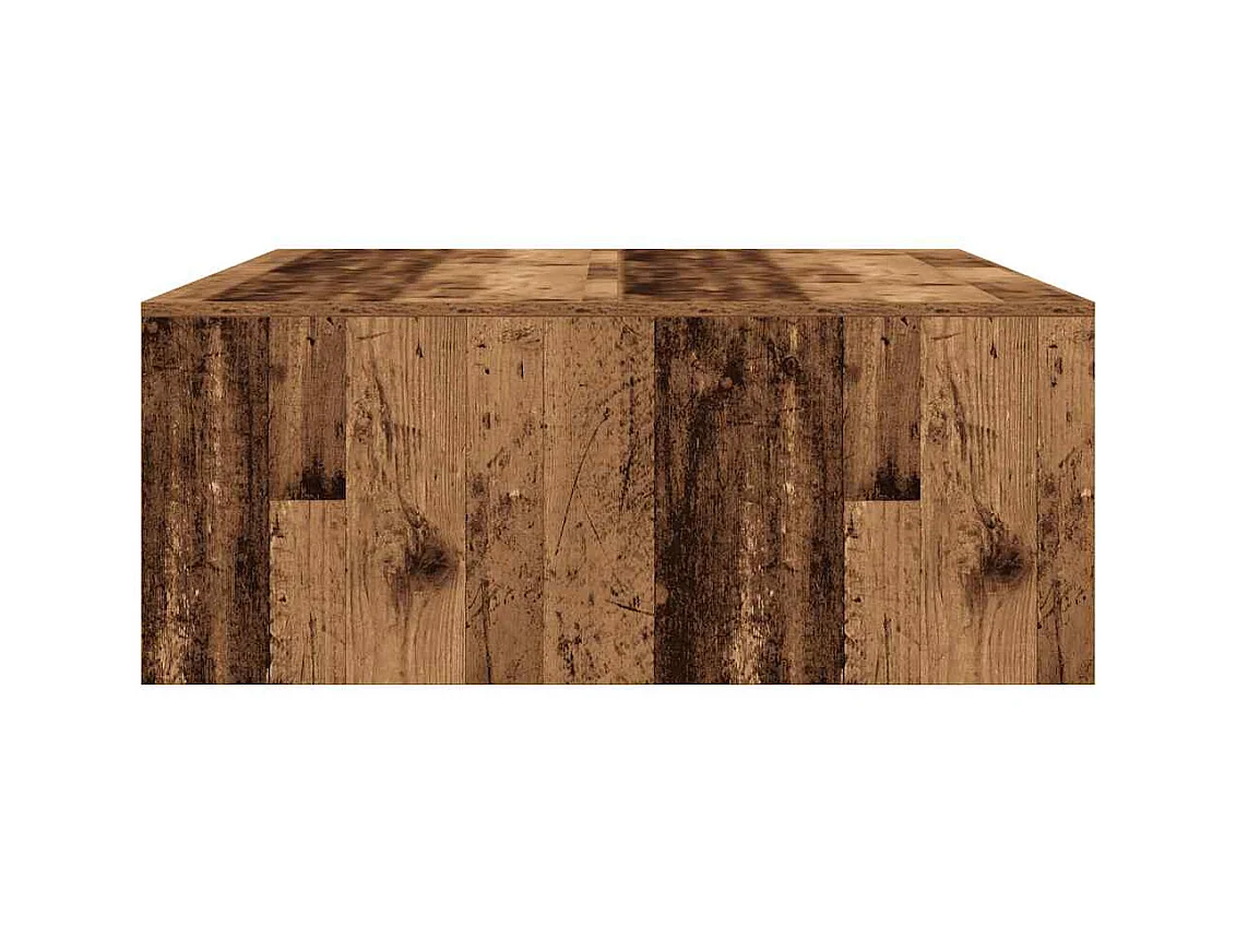 Table basse avec tiroirs vieux bois 100x100x40 cm