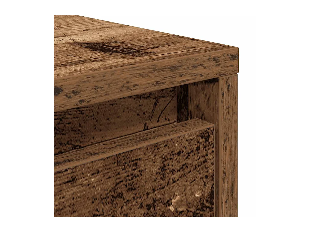 Table basse avec tiroirs vieux bois 100x100x40 cm