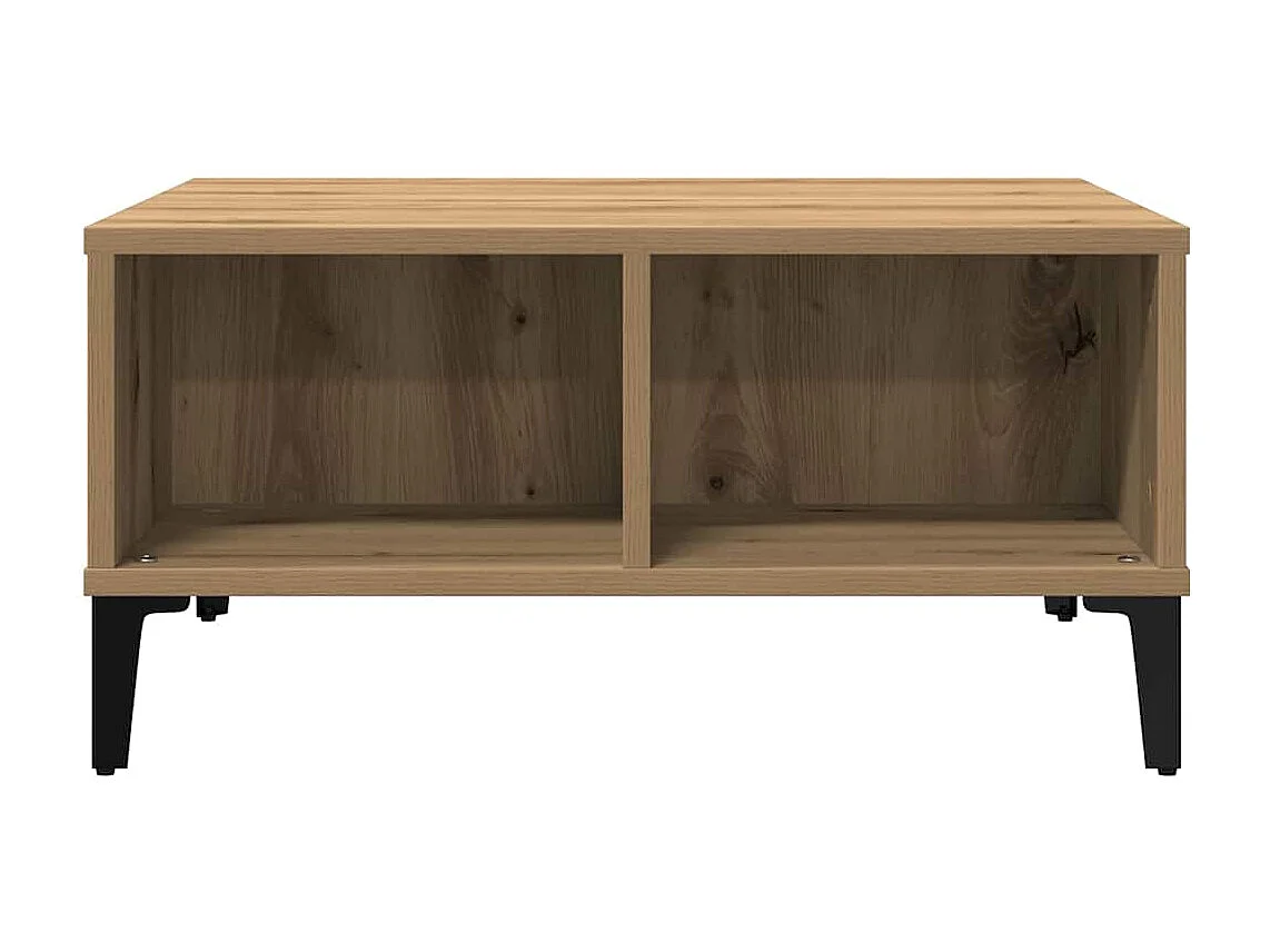 Table basse chêne artisanal 60 x 60 x 30 cm Bois d'ingénierie