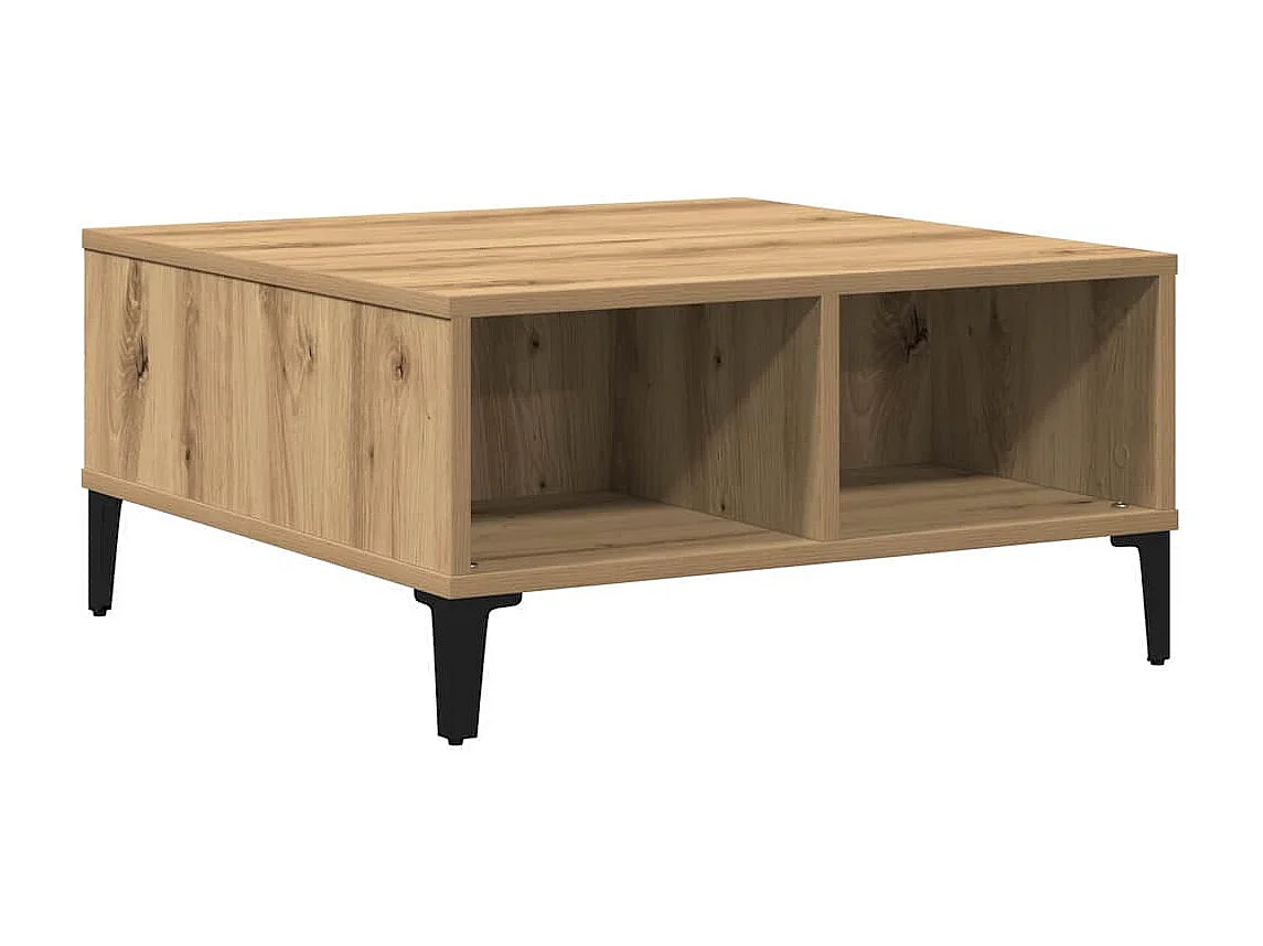 Table basse chêne artisanal 60 x 60 x 30 cm Bois d'ingénierie