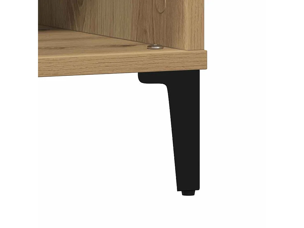 Table basse chêne artisanal 60 x 60 x 30 cm Bois d'ingénierie