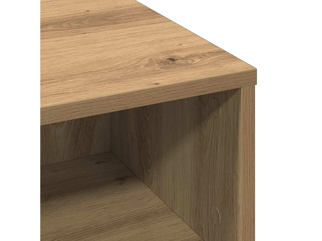 Table basse chêne artisanal 60 x 60 x 30 cm Bois d'ingénierie