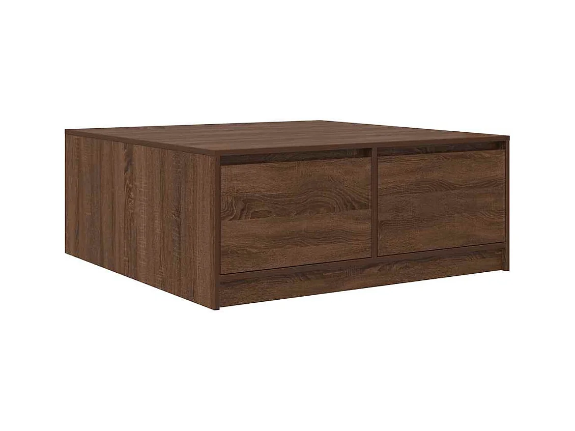 Table basse avec tiroirs chêne marron 100x100x40 cm