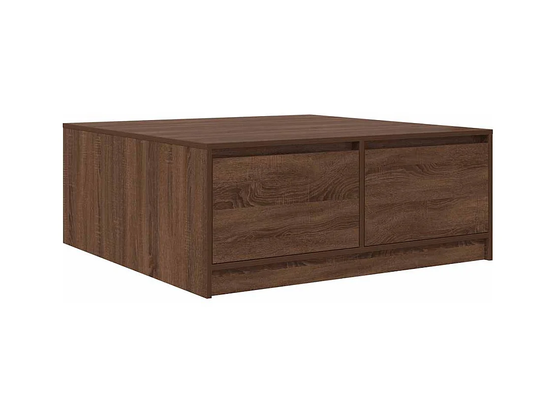 Table basse avec tiroirs chêne marron 100x100x40 cm