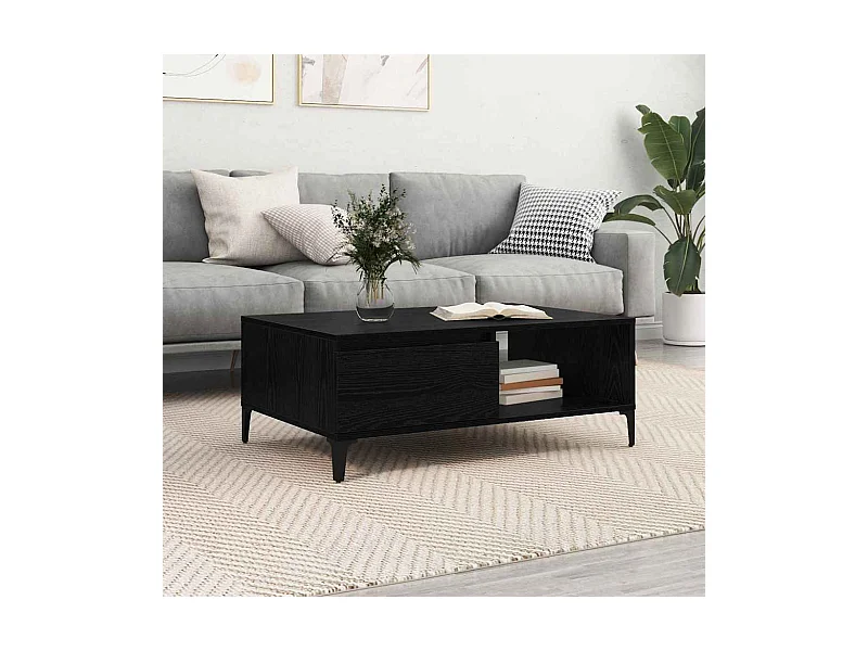 Mesa de centro Carvalho preto 90 x 60 x 35 cm