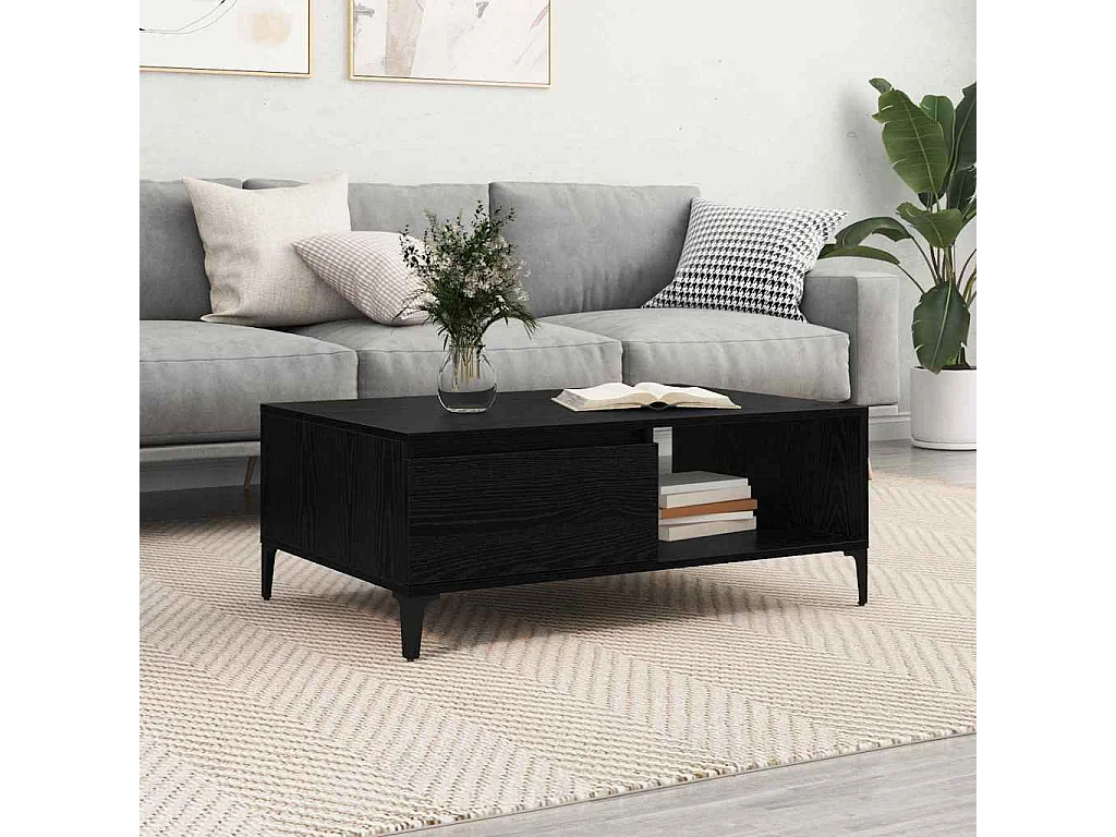 Table basse Chêne noir 90 x 60 x 35 cm Bois d'ingénierie