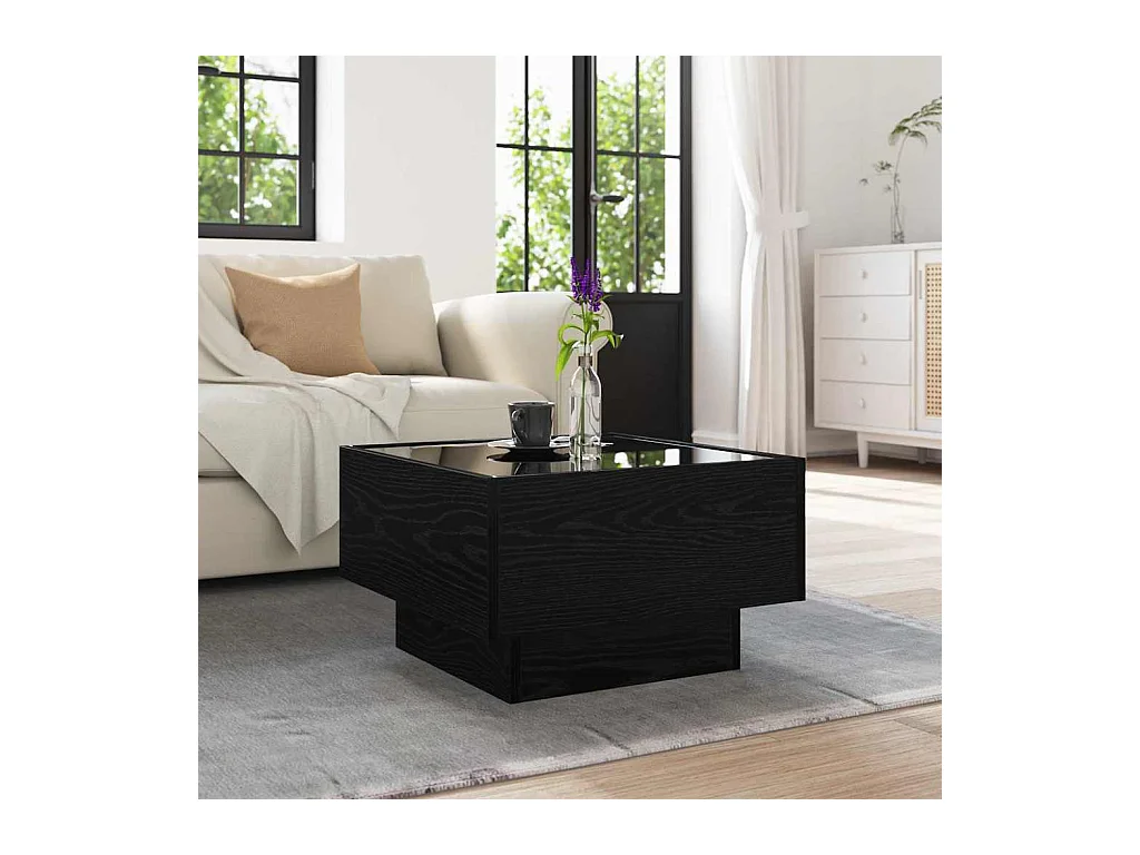 Table basse Chêne noir 50 x 50 x 30 cm Bois d'ingénierie