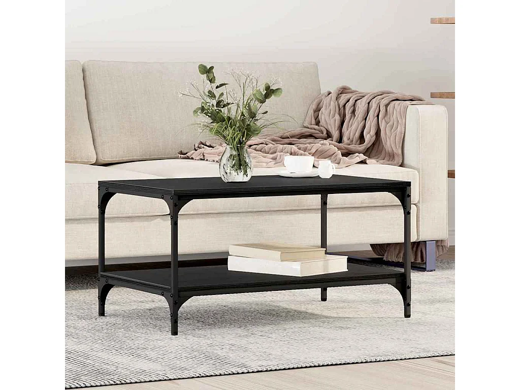 Table basse Chêne noir 80 x 50 x 40 cm Bois d'ingénierie