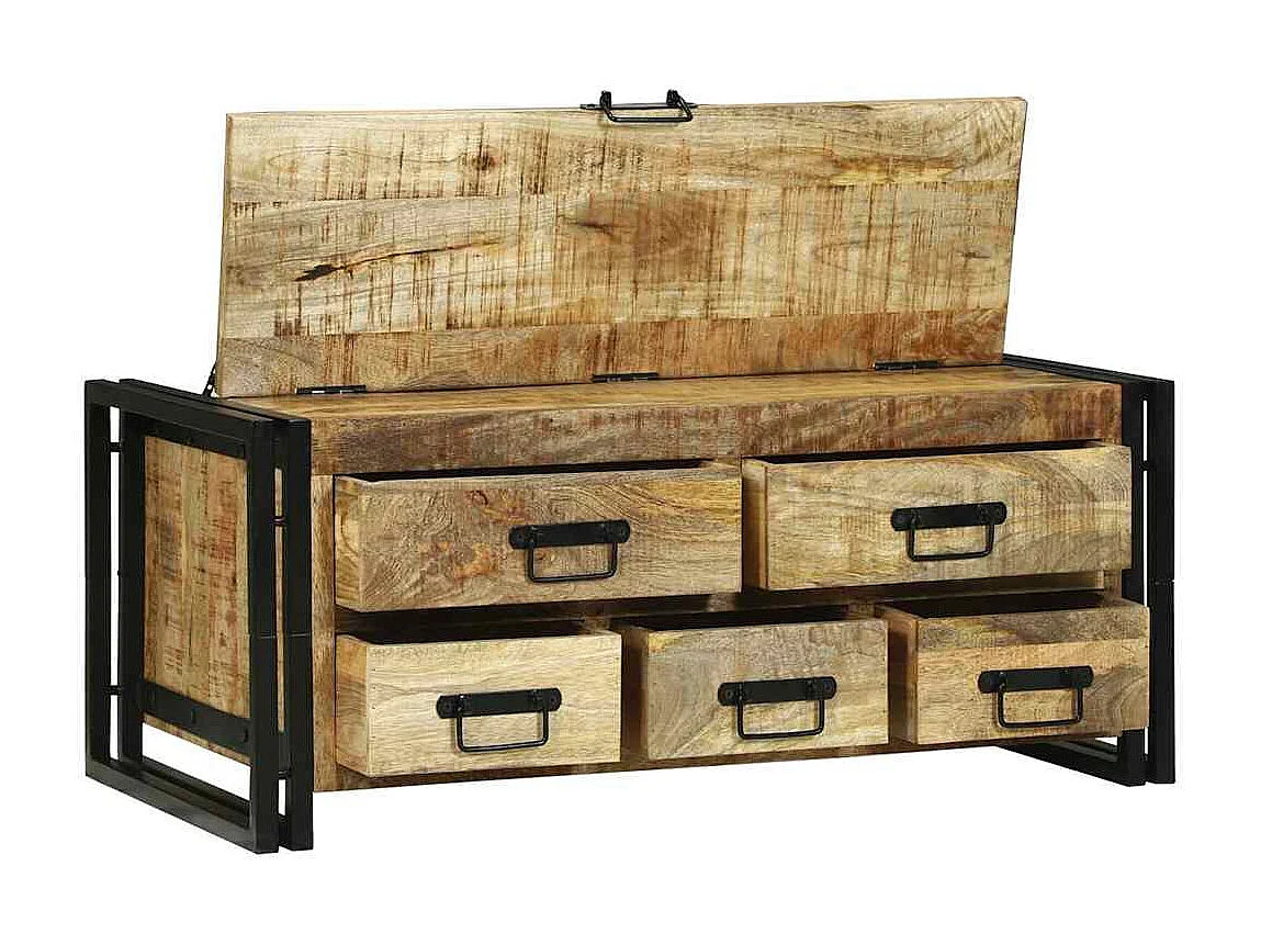 Table basse Marron 90 x 50 x 38 cm Bois de manguier brut massif