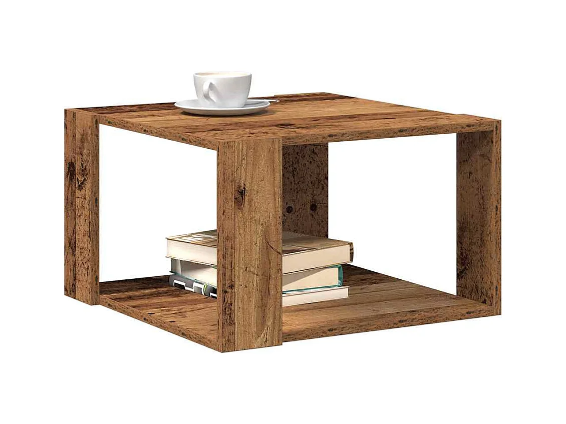 Table basse Bois ancien 51.5 x 51.5 x 30 cm Bois d'ingénierie