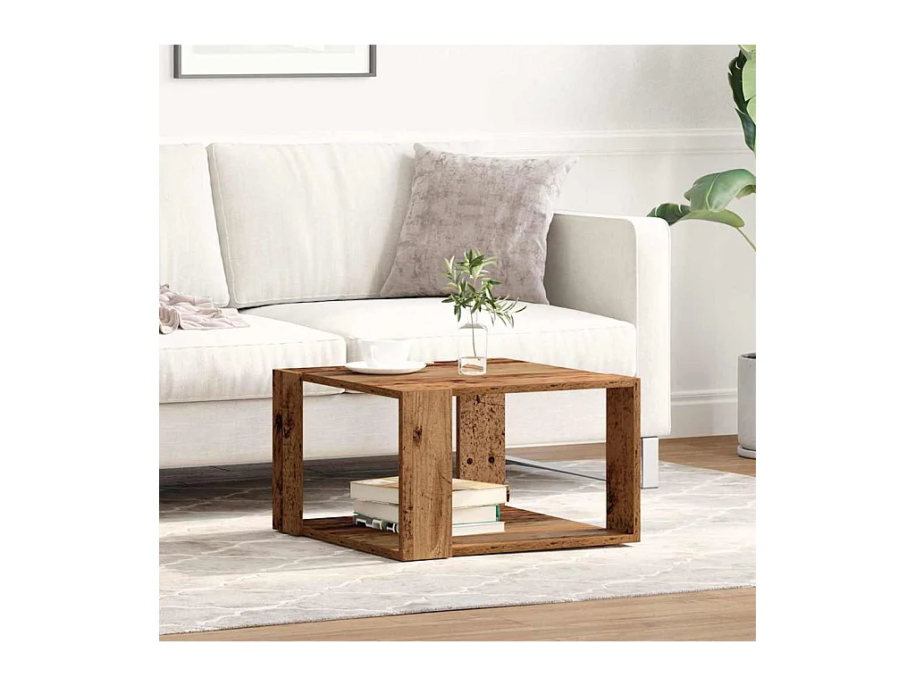 Table basse Bois ancien 51.5 x 51.5 x 30 cm Bois d'ingénierie