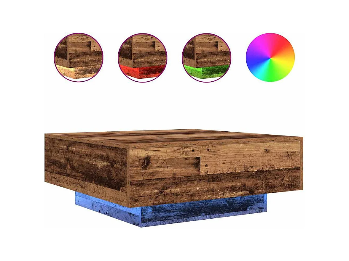 Table Basse Bois vieilli Bleu 80 x 80 x 31 cm Bois d'ingénierie