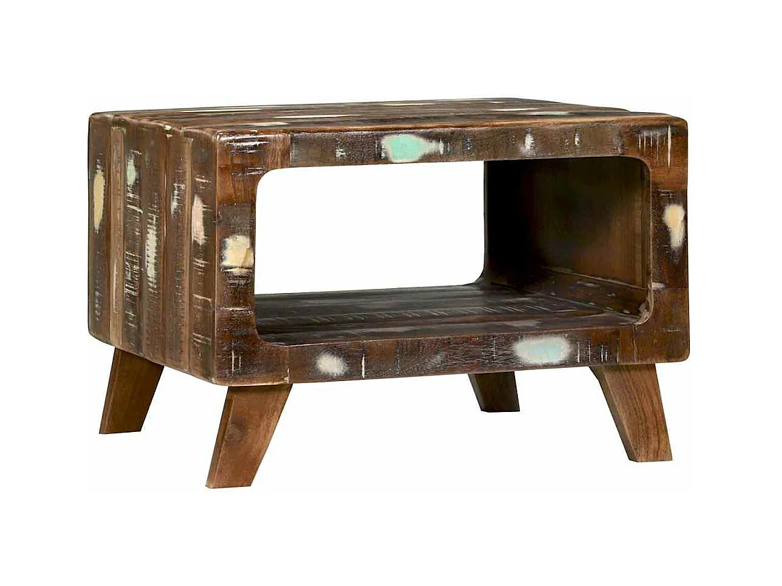 Table basse 50 x 50 x 35 cm bois de récupération massif