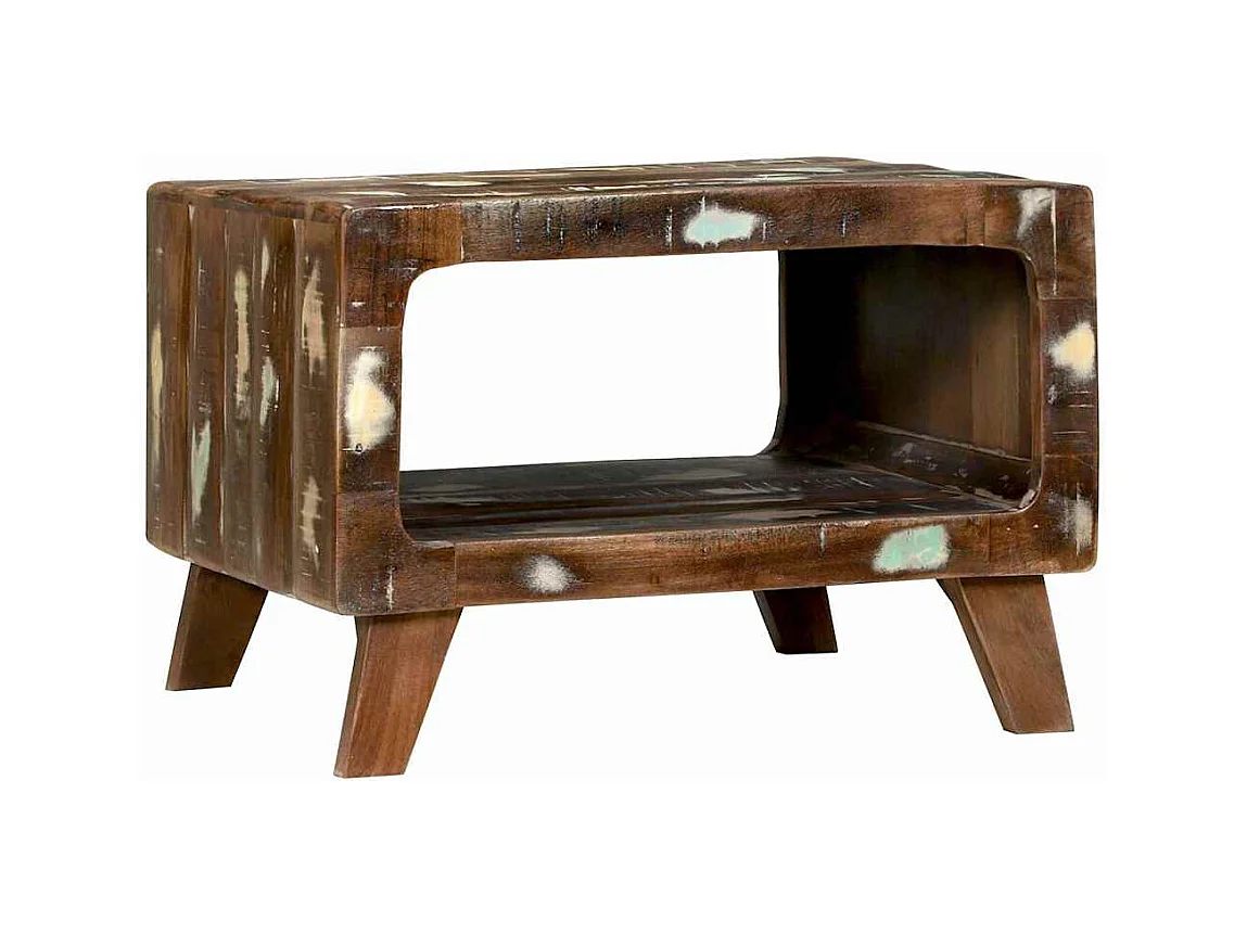 Table basse 50 x 50 x 35 cm bois de récupération massif