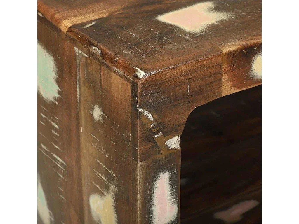 Table basse 50 x 50 x 35 cm bois de récupération massif