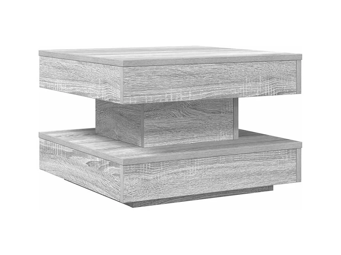 Table basse rotative à 360 degrés sonoma gris 50x50x34,5 cm