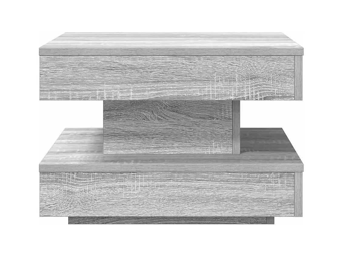 Table basse rotative à 360 degrés sonoma gris 50x50x34,5 cm