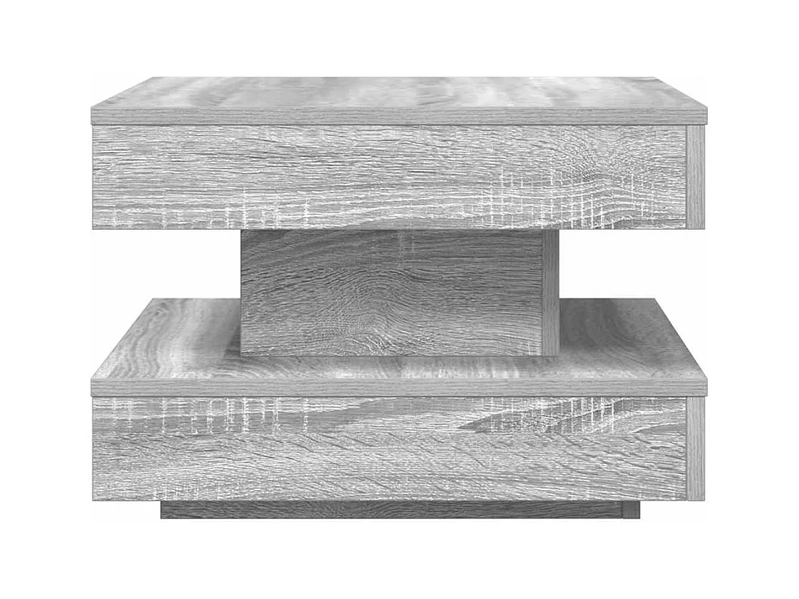 Table basse rotative à 360 degrés sonoma gris 50x50x34,5 cm