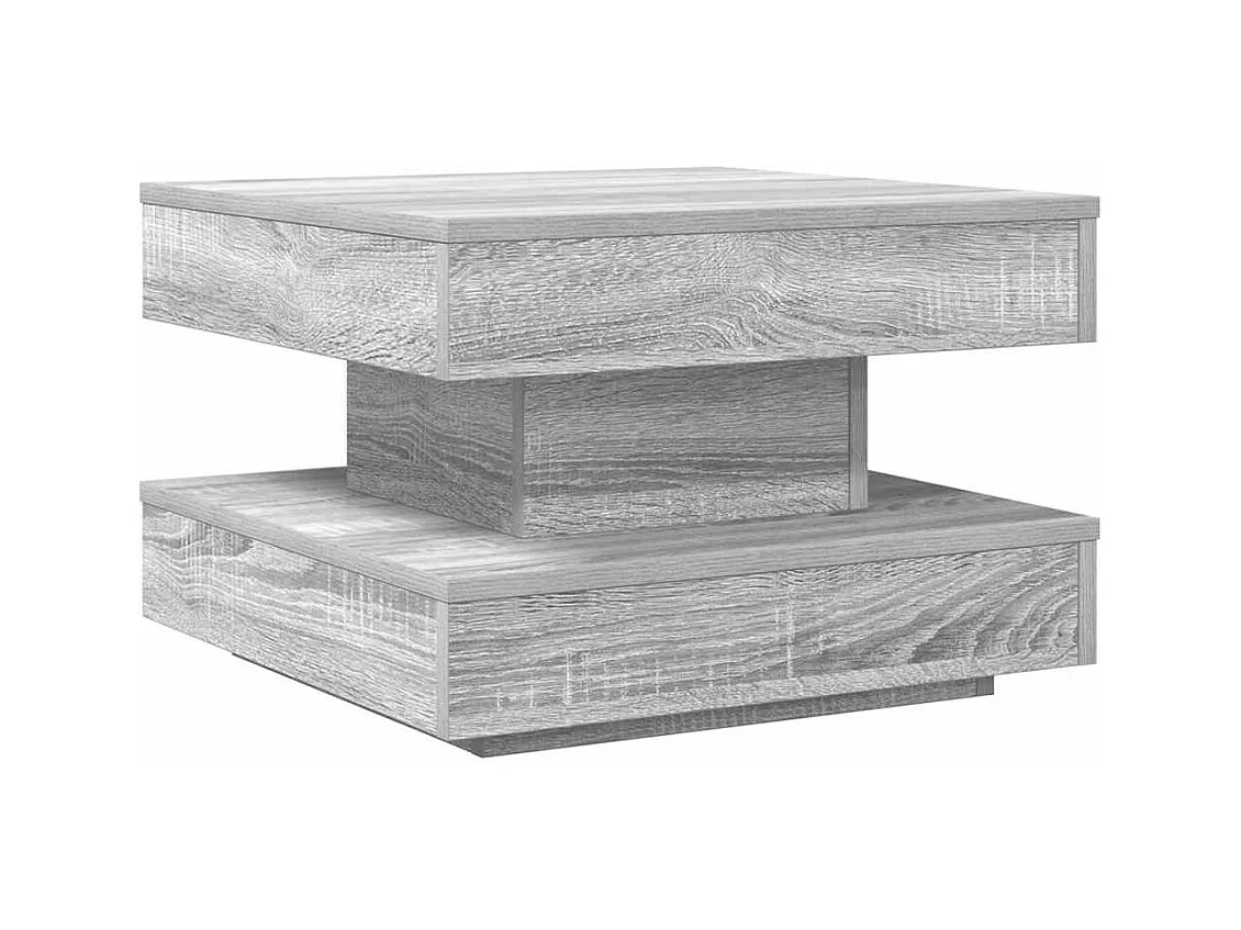 Table basse rotative à 360 degrés sonoma gris 50x50x34,5 cm