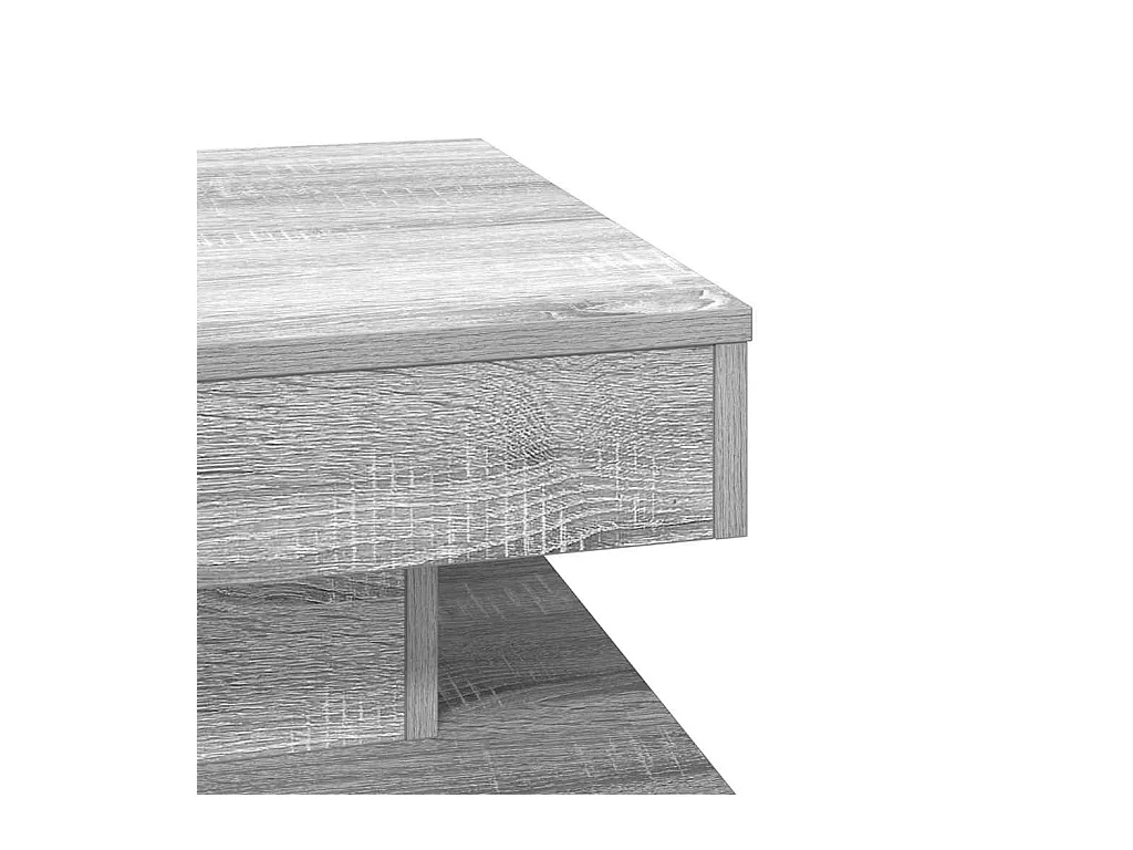 Table basse rotative à 360 degrés sonoma gris 50x50x34,5 cm