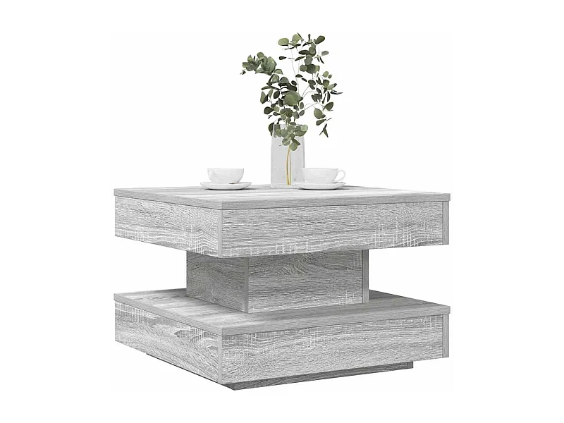 Mesa de centro giratoria 360 grados gris Sonoma 50x50x34,5 cm