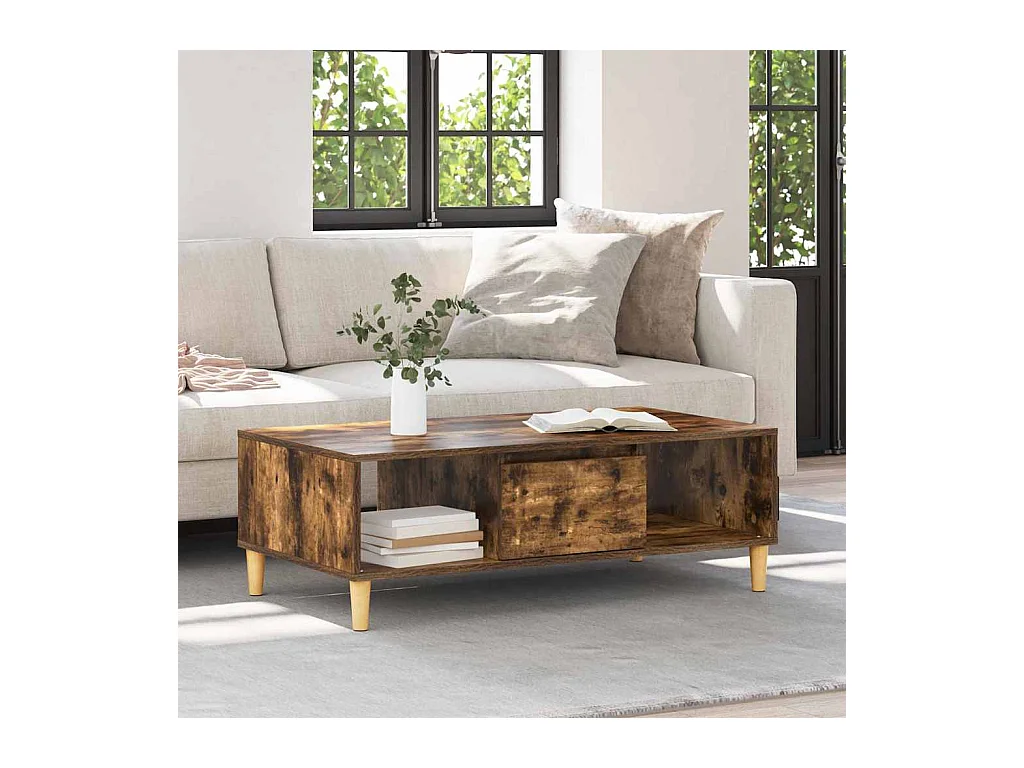 Salontafel Gerookt eiken 103,5 x 60 x 35 cm Bewerkt hout