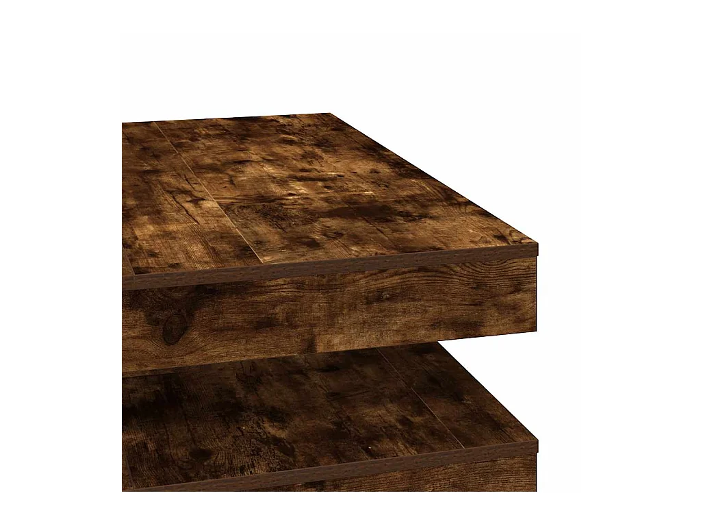 Table basse rotative à 360 degrés chêne fumé 90x90x34,5 cm