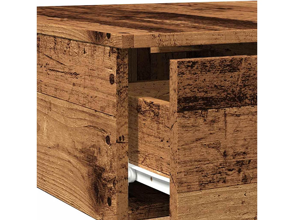 Salontafel 90x60x31 cm bewerkt hout oud houtkleurig