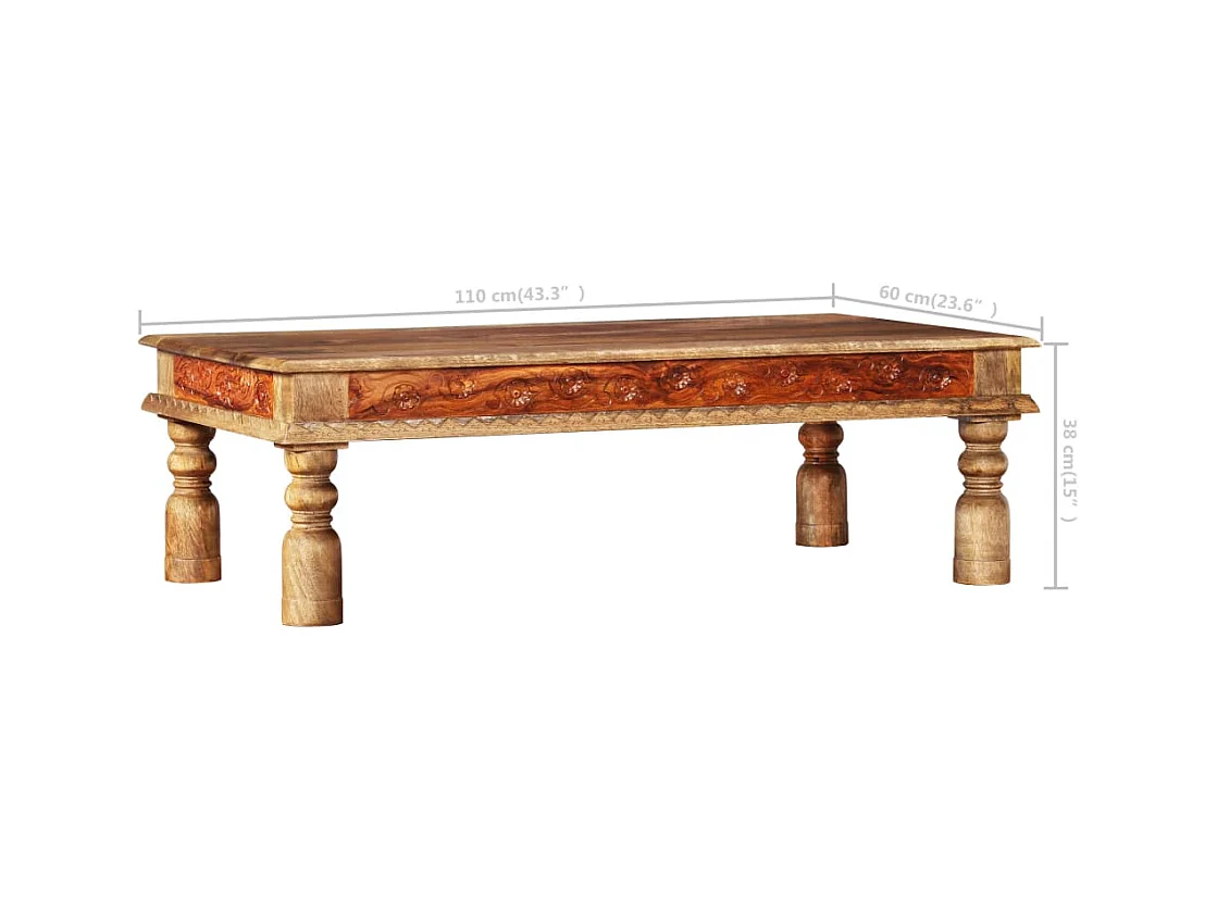 Table basse Bois et de manguier 110x60x38 cm