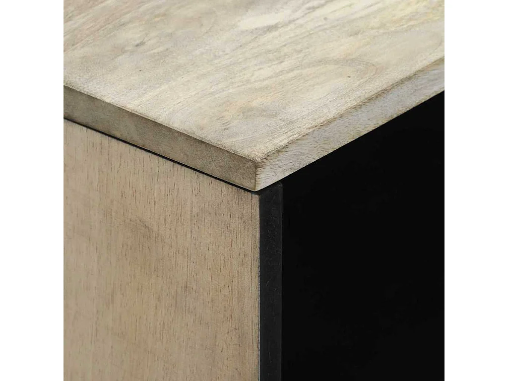 Table basse avec tiroir Beige et Noir 80 x 54 x 40 cm
