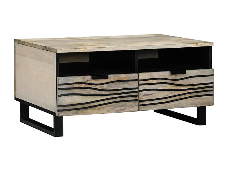 Mesa de centro with Drawer Branco, Preto 80 x 54 x 40 cm