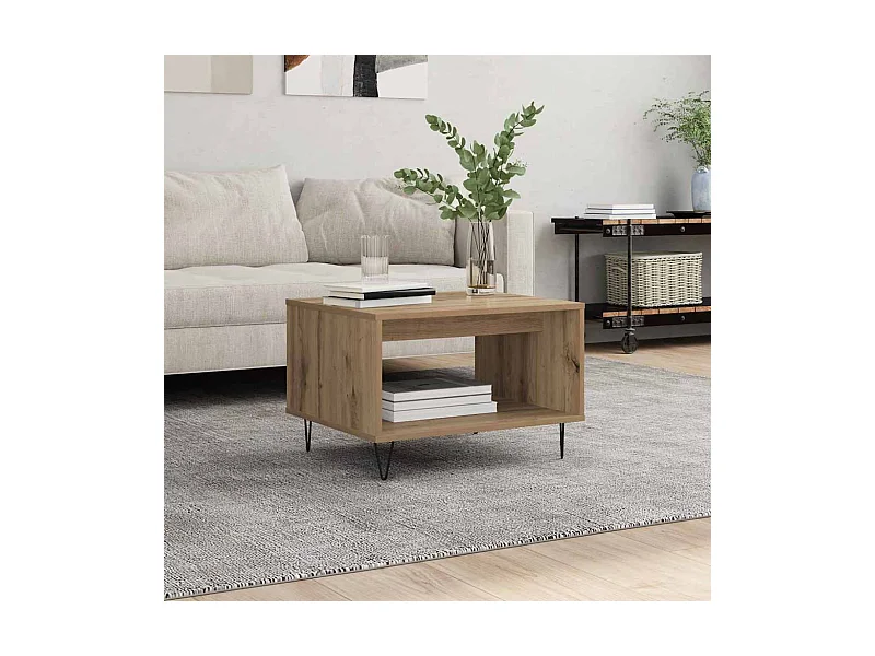 Mesa de Café Roble artisan 60 x 50 x 40 cm Madera contrachapada