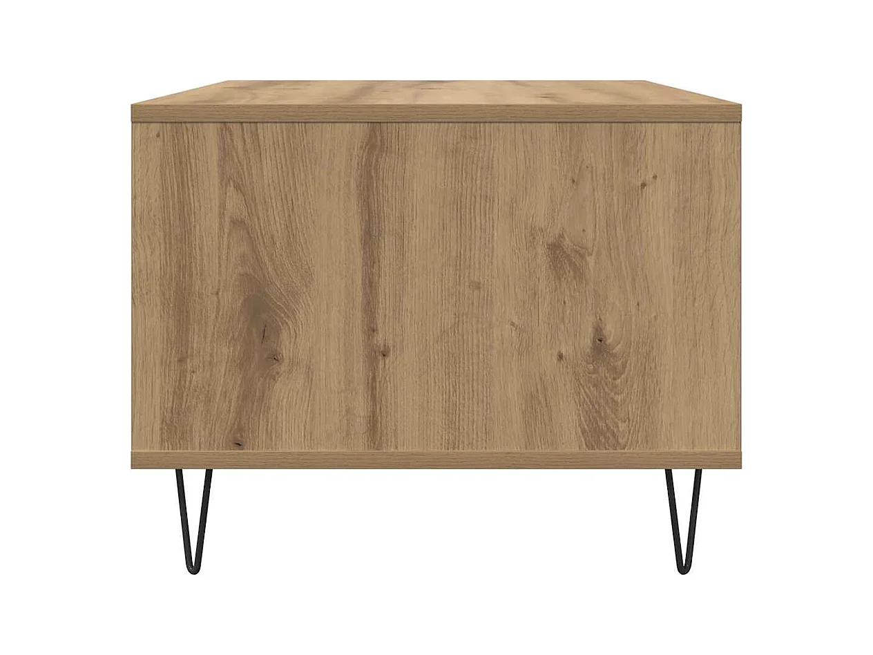 Table basse chêne artisanal 60 x 50 x 40 cm Bois d'ingénierie