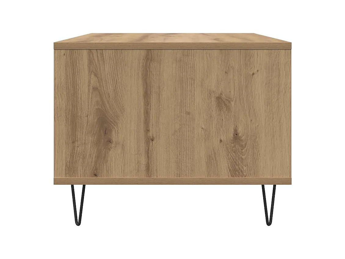 Table basse chêne artisanal 60 x 50 x 40 cm Bois d'ingénierie
