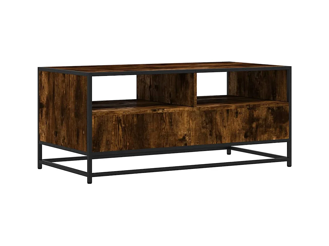 Mesa de centro 100x50x45cm deriv. madeira/metal carvalho fumado