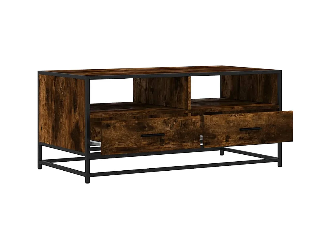 Mesa de centro 100x50x45cm deriv. madeira/metal carvalho fumado