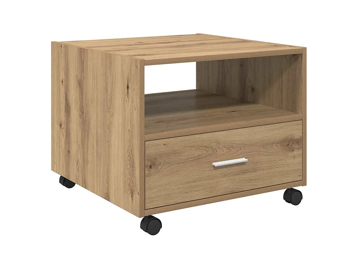 Table basse chêne artisanal 55 x 55 x 45 cm Bois d'ingénierie