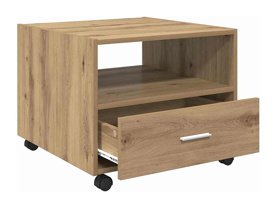 Salontafel artisanaal eikenkleurig 55 x 55 x 45 cm Bewerkt hout