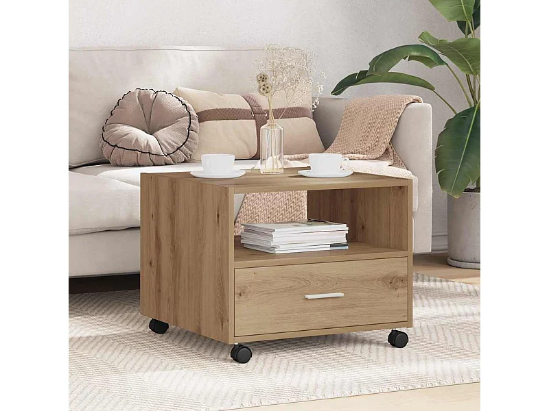 Mesa de centro with Drawer carvalho artisiano 55 x 55 x 45 cm