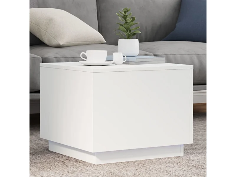 Mesa de centro con luces LED blanco 50x50x40 cm