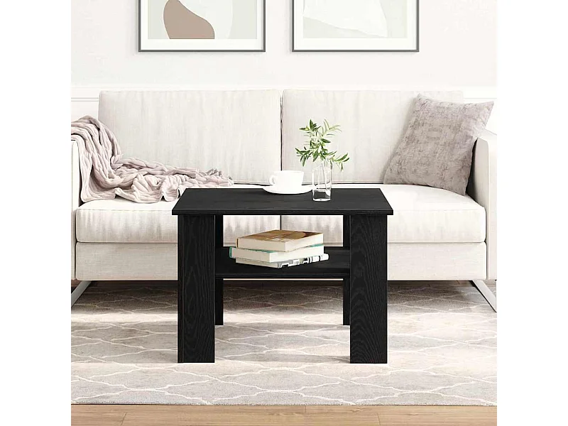 Table basse Chêne noir 60 x 60 x 42 cm Bois d'ingénierie