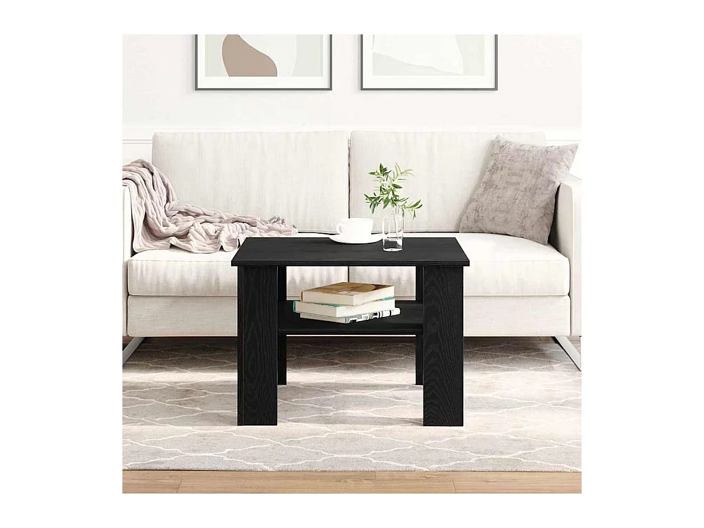 Table basse Chêne noir 60 x 60 x 42 cm Bois d'ingénierie
