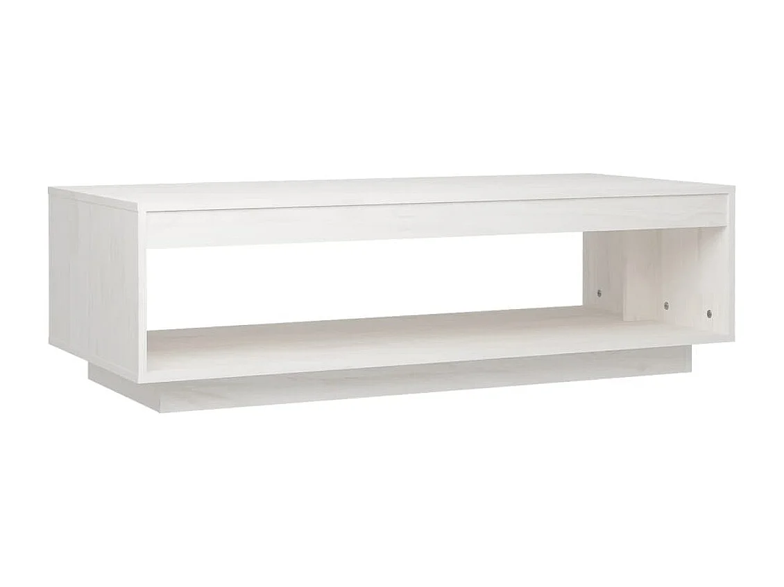 Mesa de centro de madera maciza de pino blanco 110x50x33,5 cm