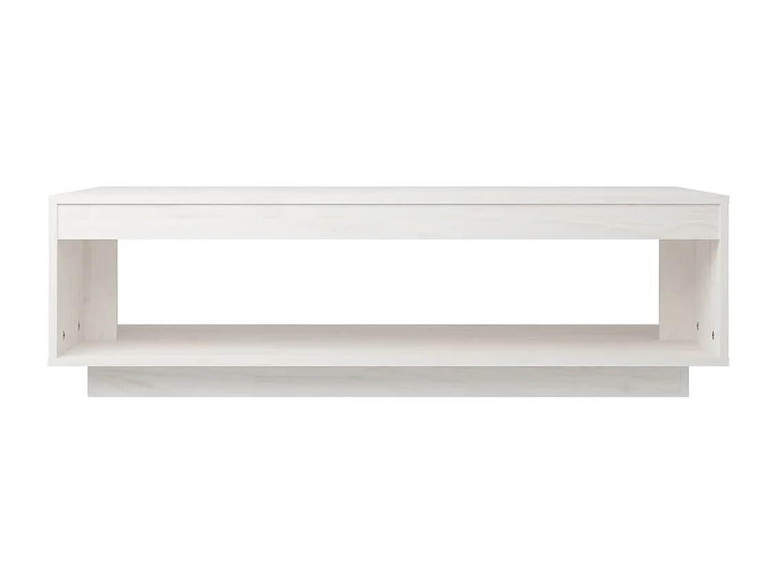 Mesa de centro de madera maciza de pino blanco 110x50x33,5 cm