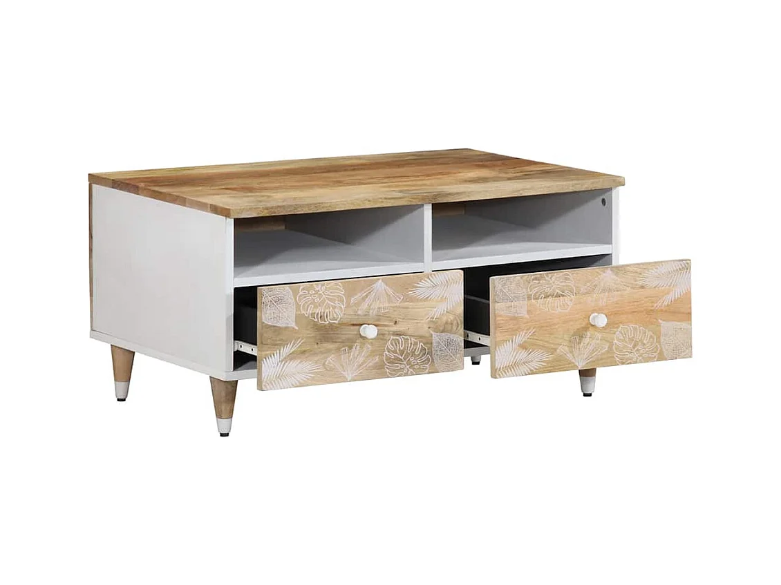 Table basse 80x54x40 cm bois de manguier massif